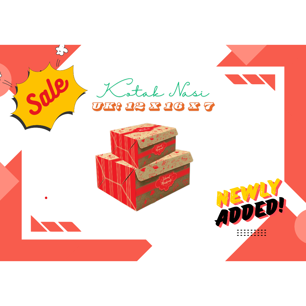 Kotak Nasi 12 x 16, Snack Box 12 x 16, Box Kue/ Nasi, Tebal 330 gsm