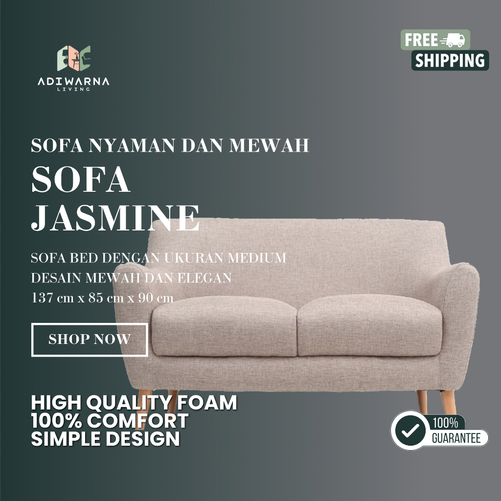 Adiwarna Sofa Minimalis 2 Seater Jasmine I Sofa 2 Dudukan I Sofa Minimalis