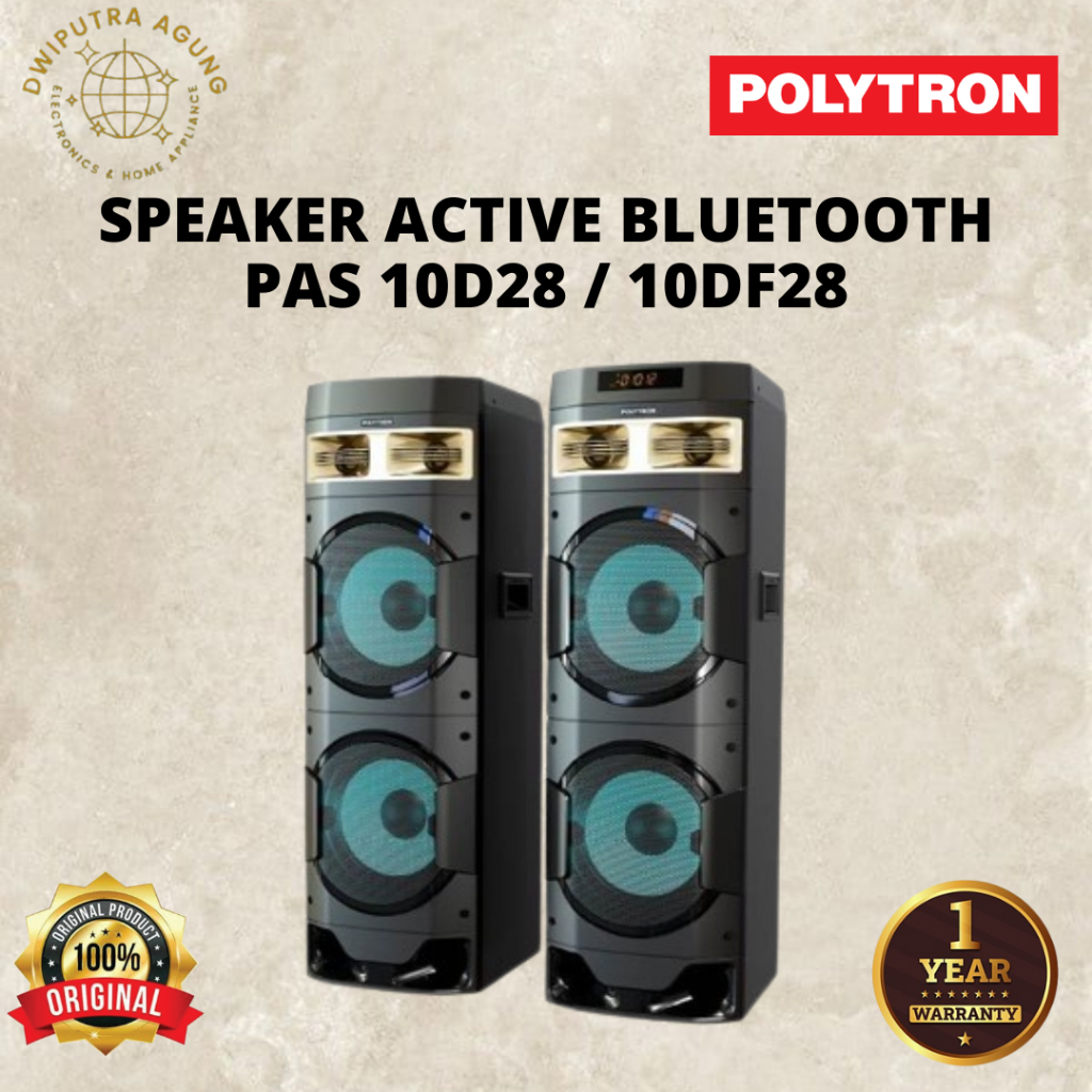 SPEAKER ACTIVE POLYTRON NEW PAS 10D28 / 10DF28 / PAS10D28 PAS-10DF28 RADIO FM + KAROKE ORIGINAL