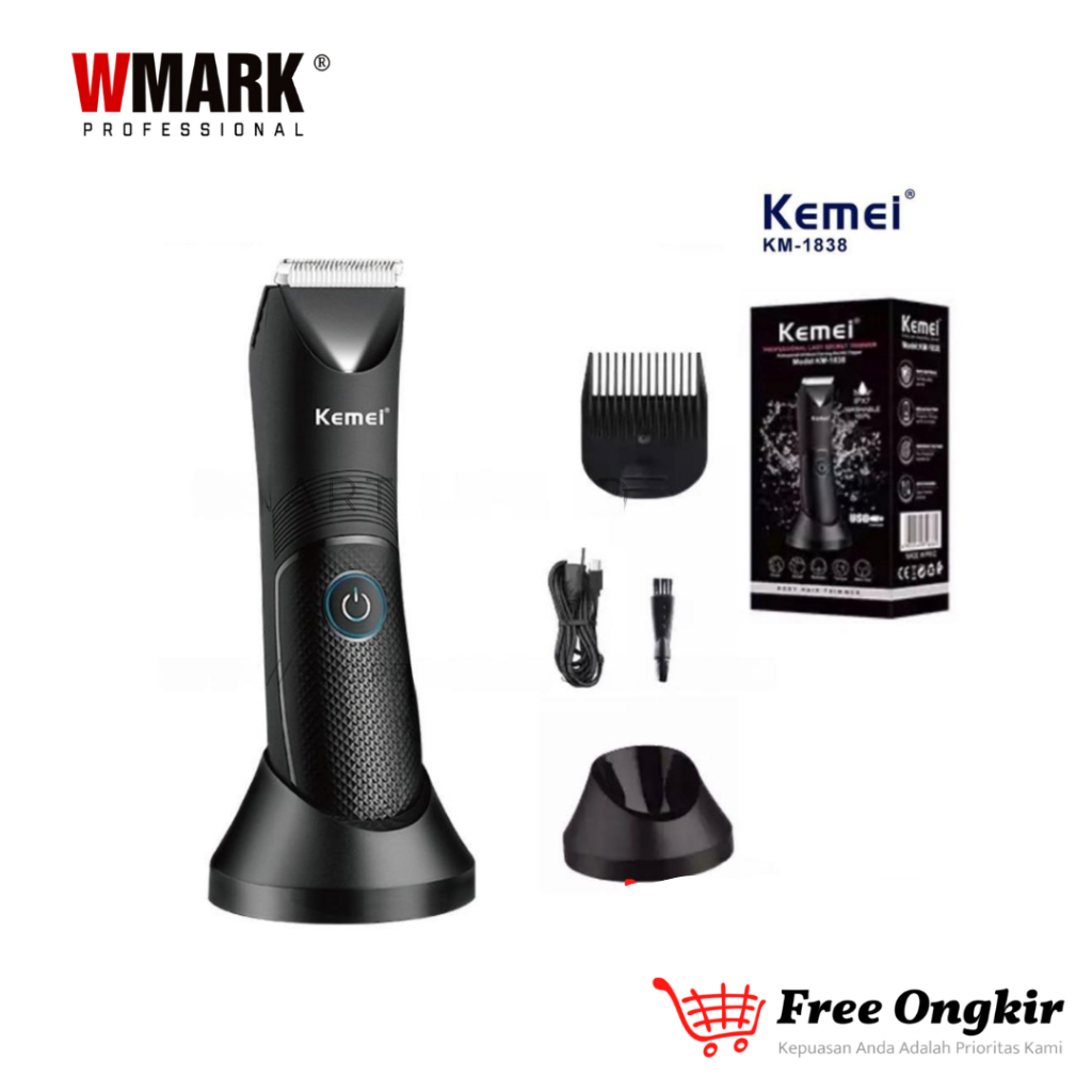 Alat Cukur Rambut Kemei KM-1838 Hair Clipper Elektrik Professional  Trimmer Mesin Pemotong Rambut Pi