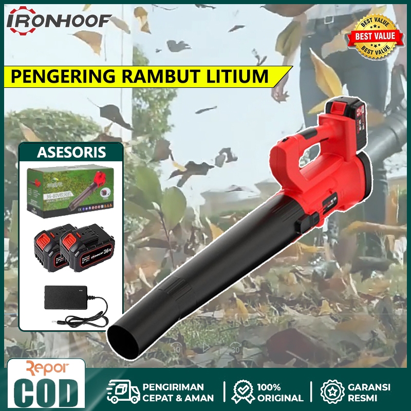 IRONHOOF Mesin Blower 36V Tangan Hand Blower 24V Cordless Blower Baterai Peniup Debu Pengering