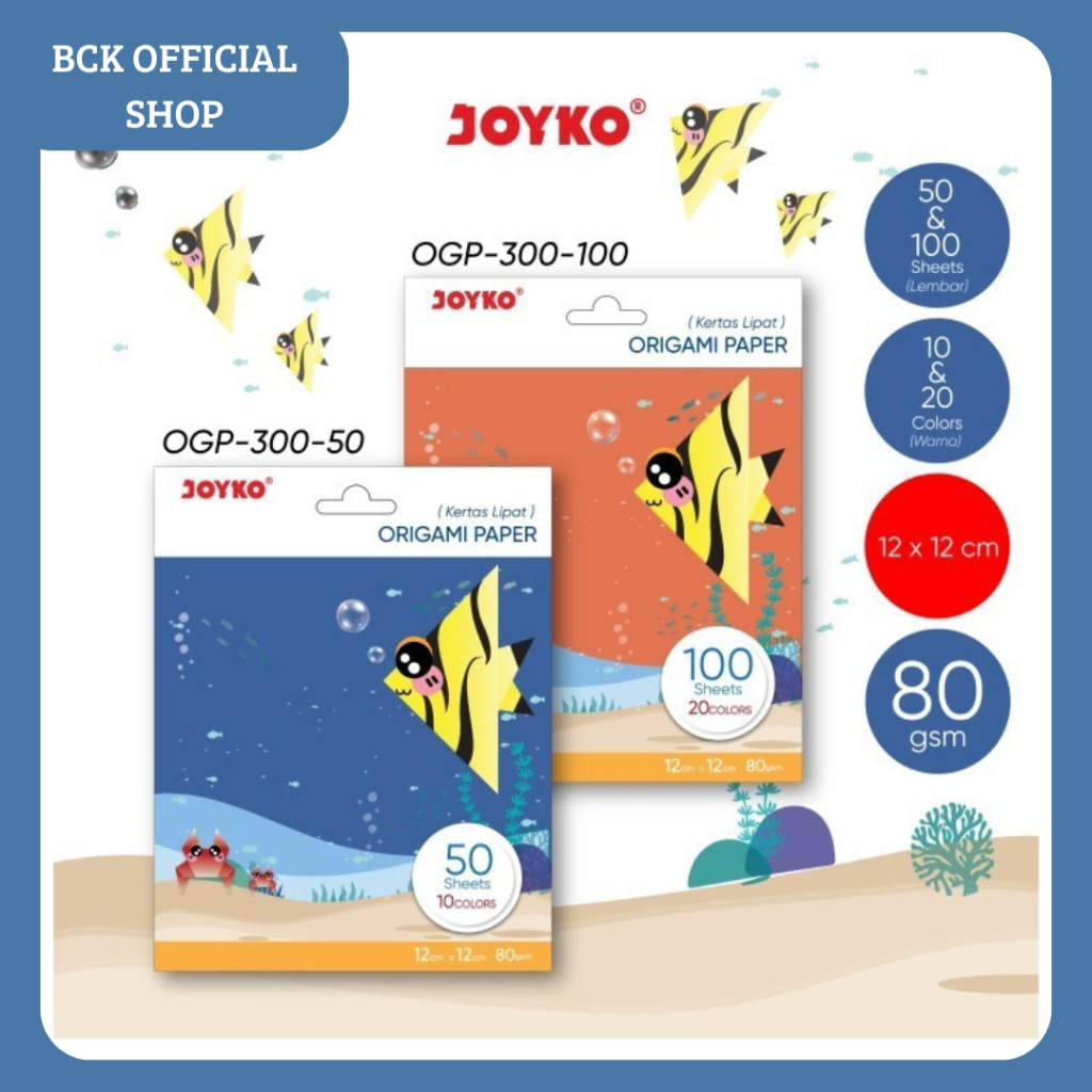 

Kertas Origami OGP-300-50 Kertas Lipat OGP-300-50 10 Warna Joyko