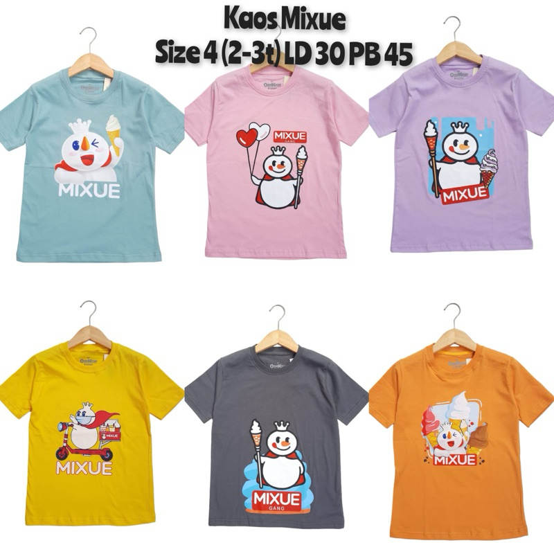 KAOS MIXUE ANAK / KAOS ANAK MIXUE / KAOS MIXUE / KAOS MIXUE ICE CREAM / KAOS OSHKOSH MIXUE / KAOS MI