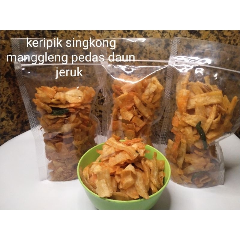 

keripik singkong manggleng original dan pedas daun jeruk 1 kg