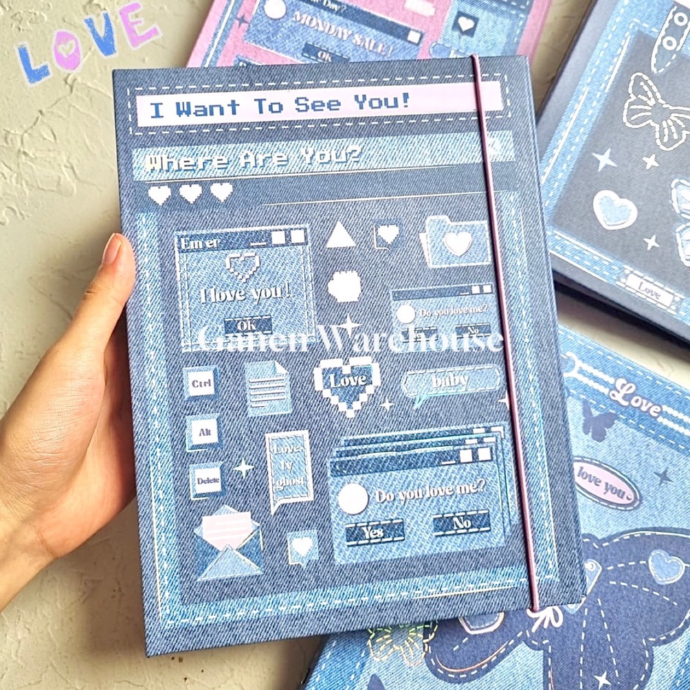 KODE A3C8 GW A5 Binder Jeans Denim Binder 6 Ring Photocard