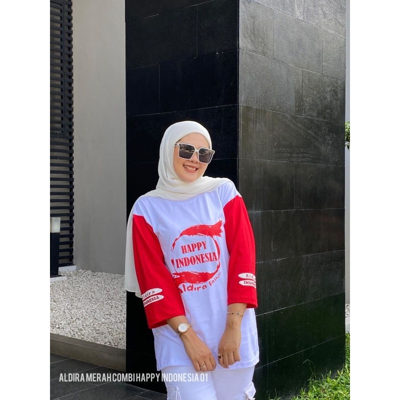 aldira kaos Oversize 17 Agustusan merah putih atasan wanita terbaru/ kaos wanita17 Agustusan / kaos 