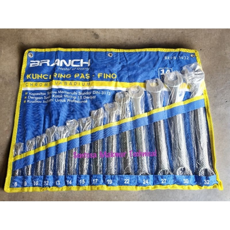 BRANCH 14 PCS SET 8 - 32 MM Kunci Ring Pas Combination Wrench 14pcs 8mm - 32mm