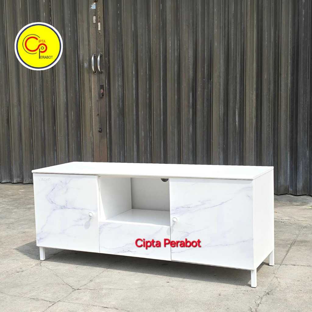 TV Cabinet Bopet TV Anti Rayap dan banjir Besi Minimalis Motif Marmer