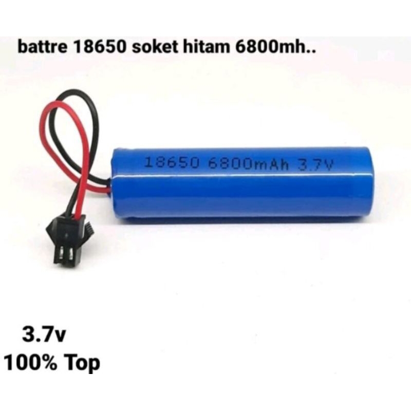 Baterai  RC 18650 6800mAh 3.7V Soket Hitam,