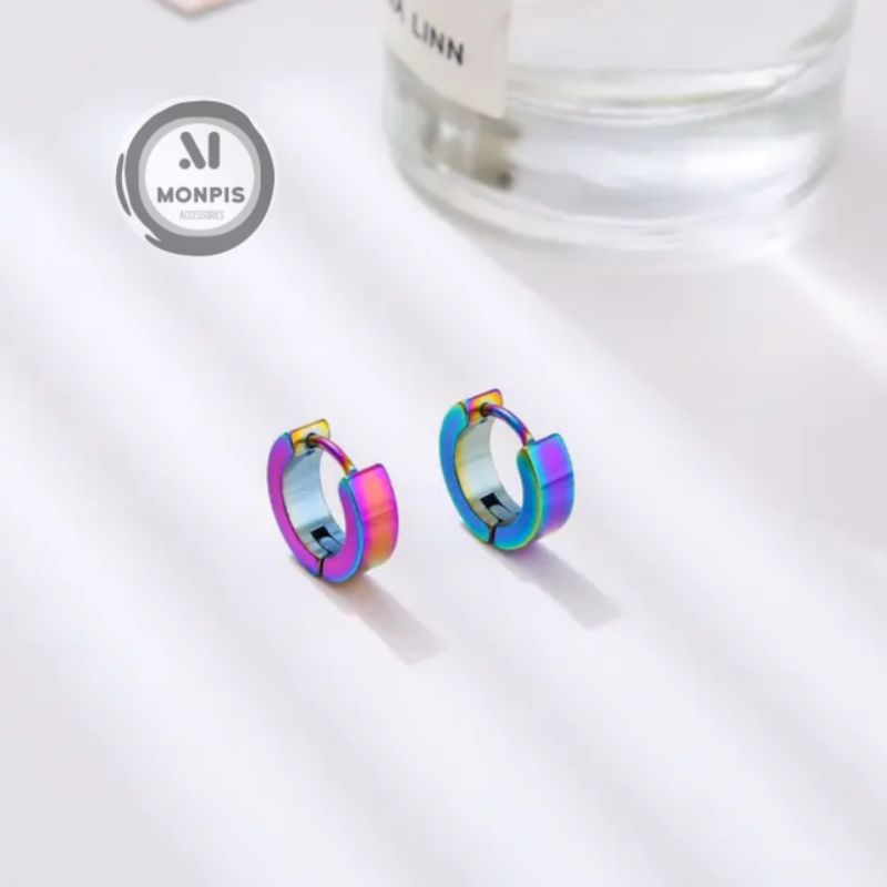 Anting pria Anting titanium Anting korea Anting rainbow Anting pelangi