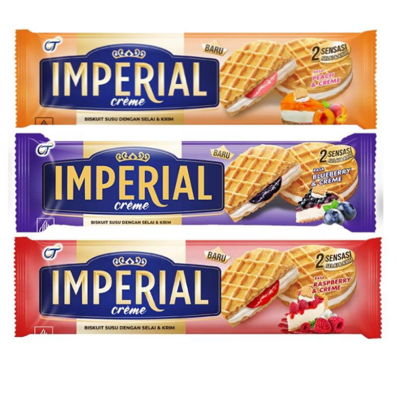 

IMPERIAL Creme Biskuit baru rasa peach Blueberry raspberry Creme