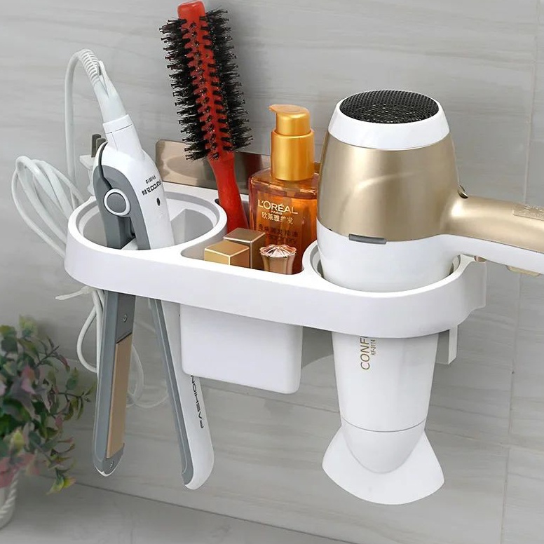 KODE J73B Rak Dinding Set Organizer Hairdryer Dekorasi Minimalis Anti Slip  Holder dudukan tempat ho