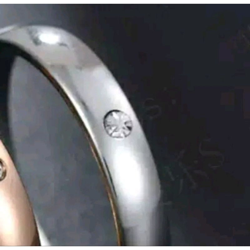 Cincin titanium polos satu mata [ gold/silver]