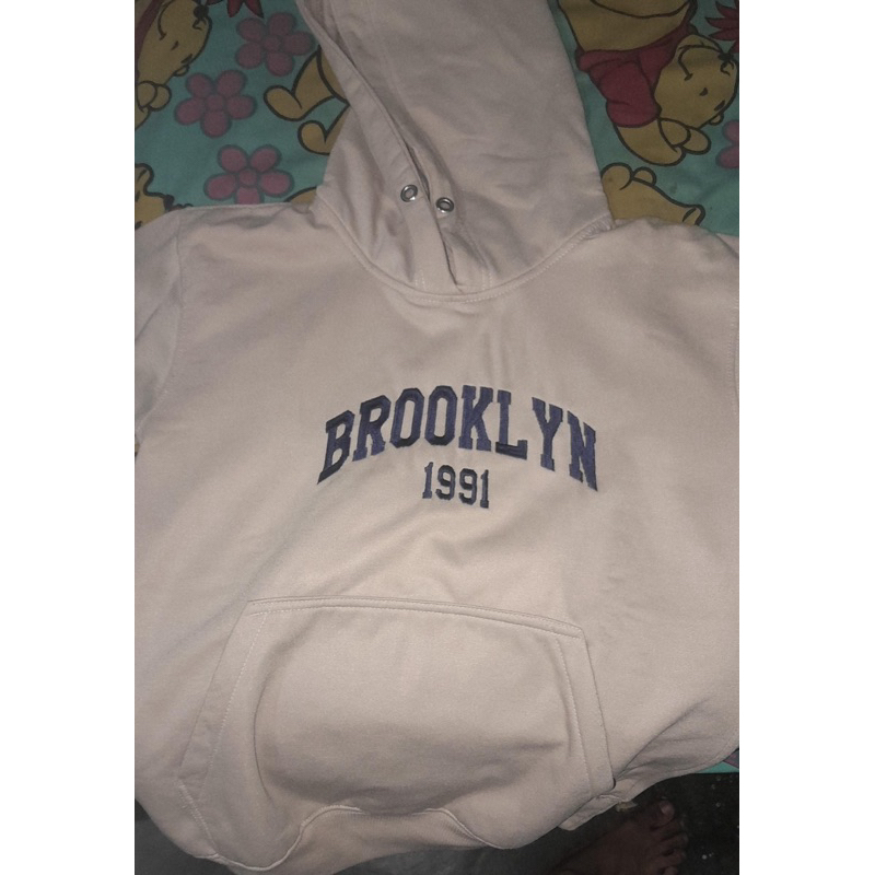 Preloved Swepo Hoodie Jumper Brooklyn 1991 Cream (Bordir)