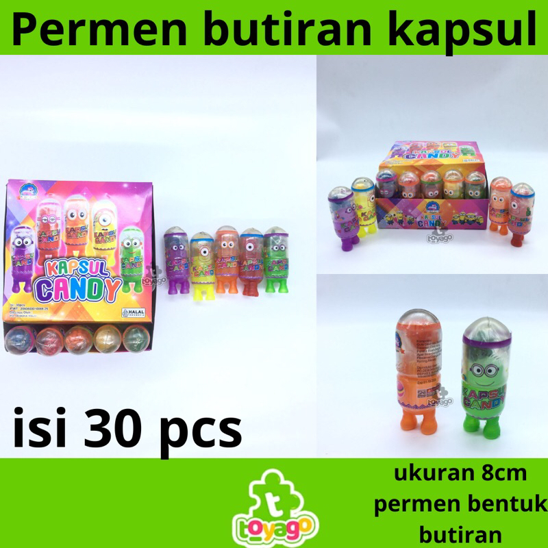 

Permen kapsul butiran manis isi 30 Pcs Grosir Murah (permen capsule toyago toys)