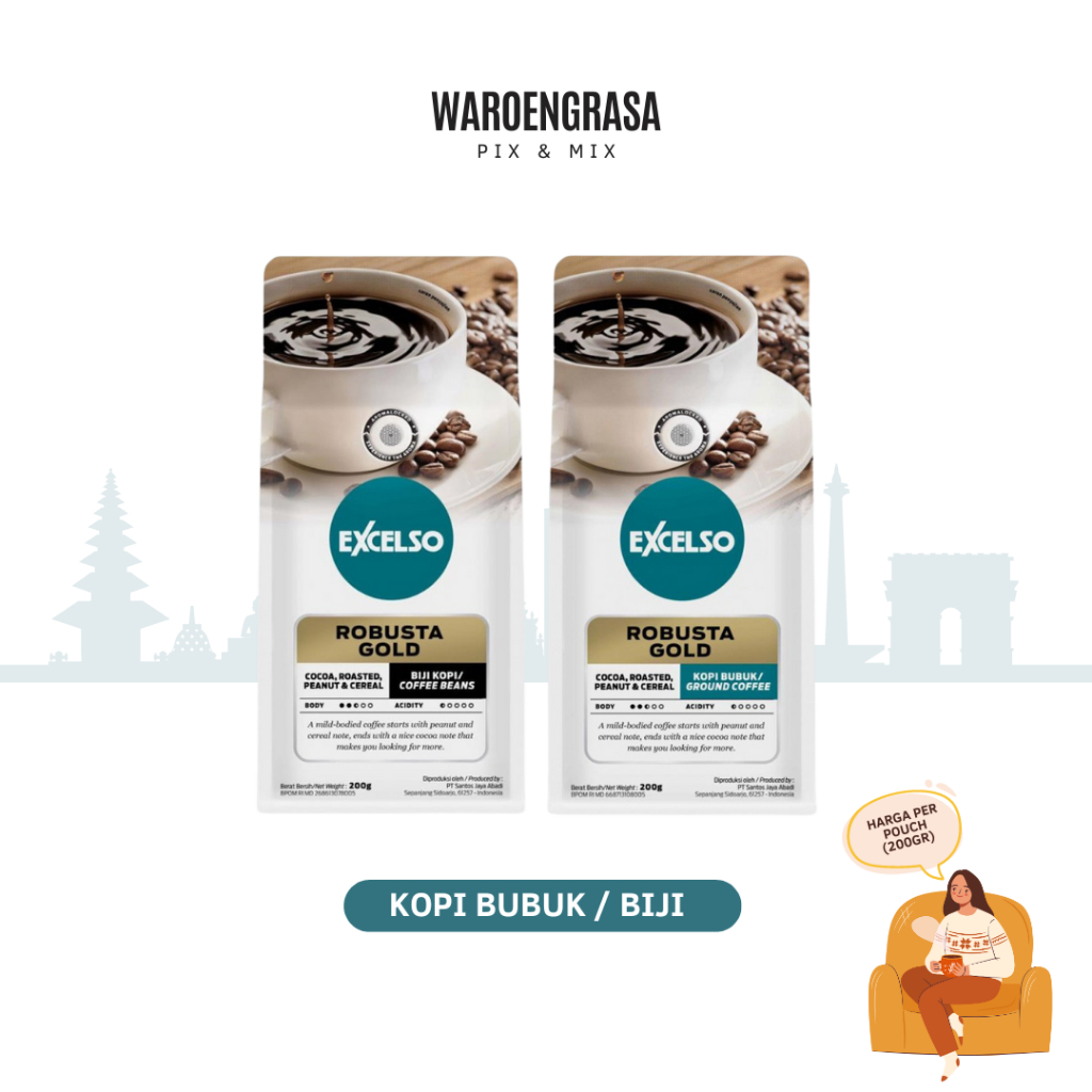 

Excelso Kopi Bubuk / Biji - Robusta Gold - 200gr