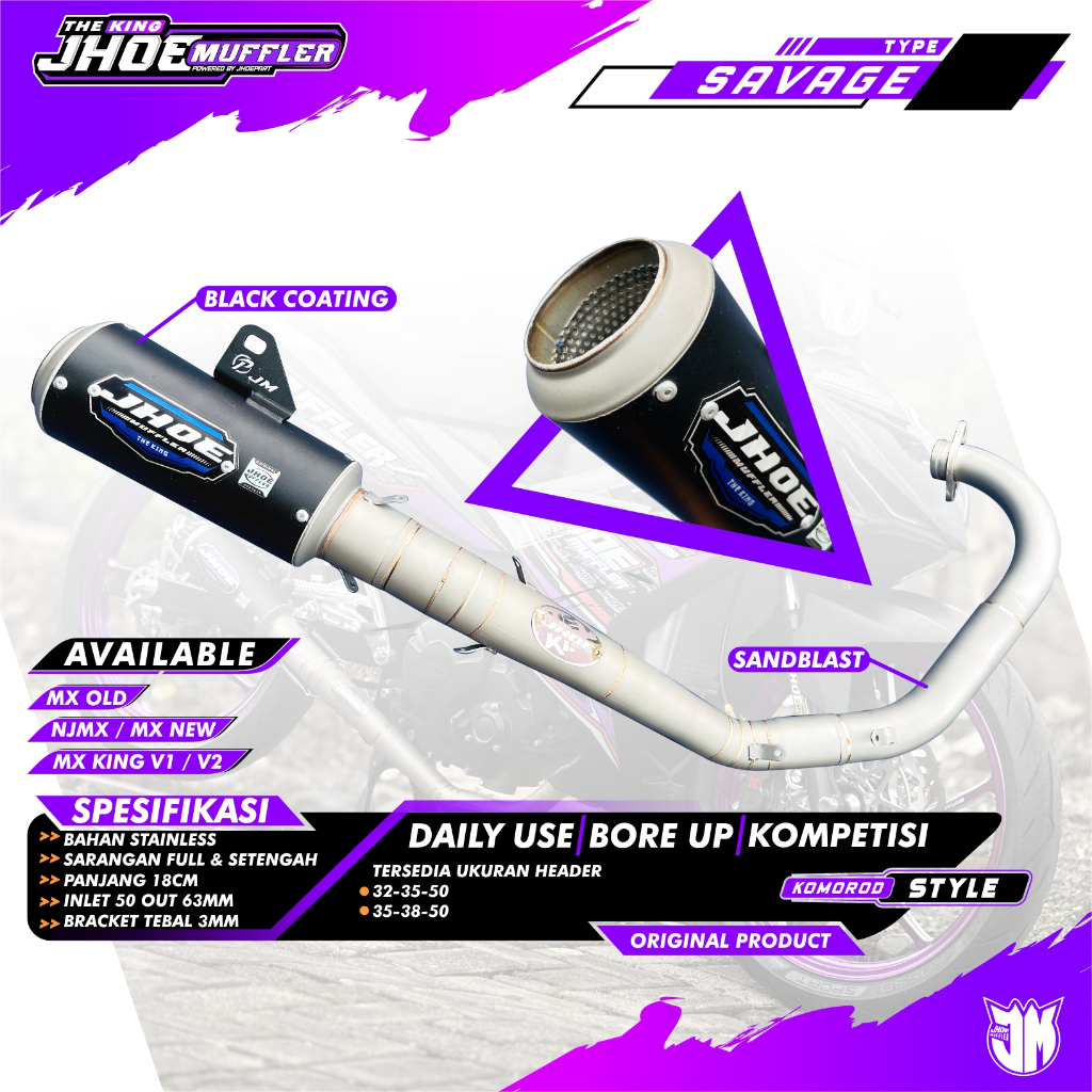Knalpot Racing MX KING MX NEW MX OLD Roadrace TYPE SAVAGE By Jhoe Muffler Original