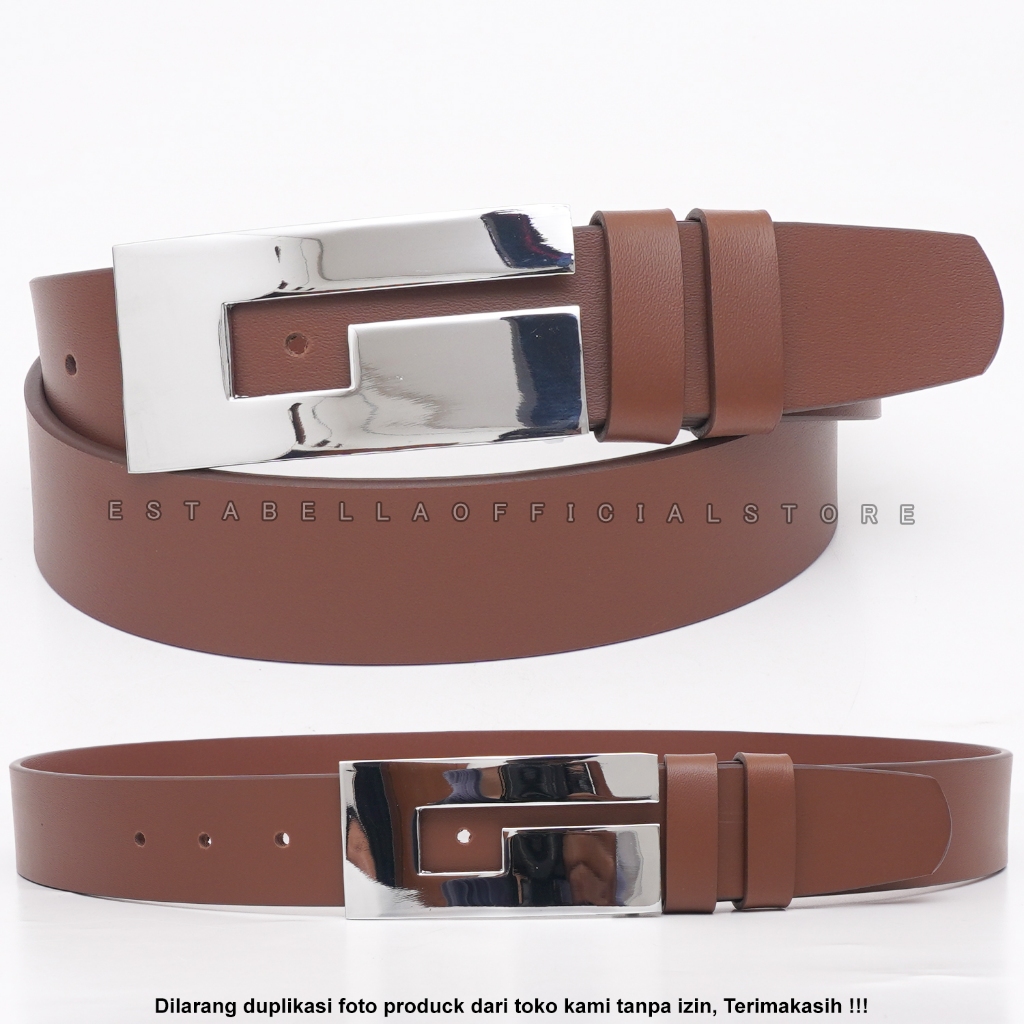 Sabuk Kulit Pria Dan Wanita Ikat Pinggang Kulit Pu Jumbo Lebar 4 cm