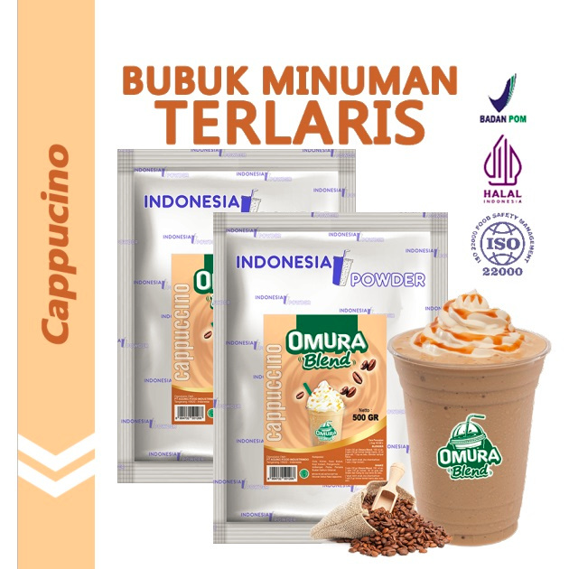 

[Bundle 2Bag x 500gr] Rasa Cappucino Bubuk Minuman Premium Merk Omura Blend (Mix Gula)