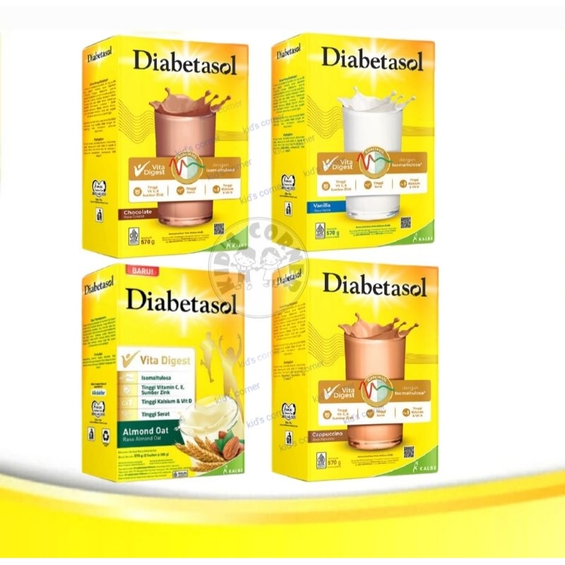 

Diabetasol 570Gr Coklat / vanila / cappucino / Almond Minuman Susu diabetes