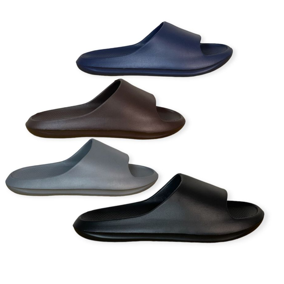 Sandal Slop Pria Casual Eva Rubber Sandal Slip On Selop Pria Karet Polos Sendal Slide Treny Kekinian