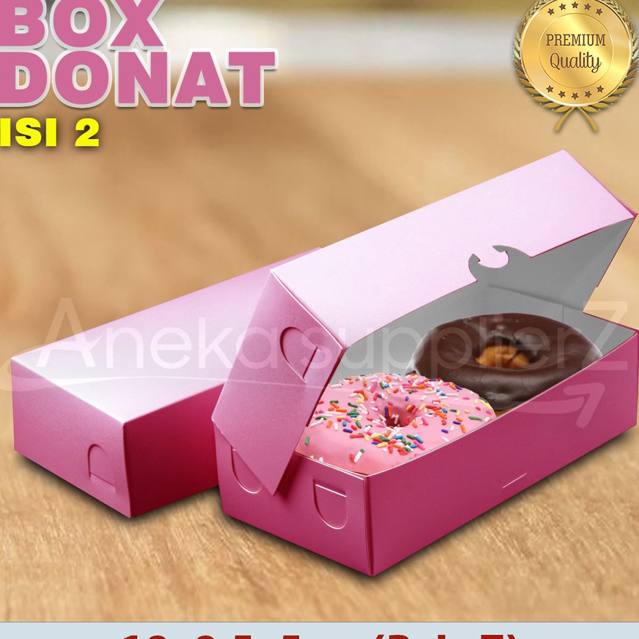 HJ6 Box Donat  Kotak Donat  Dus Donat  PINK  Isi 2 5pcs