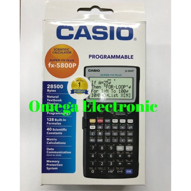 

KODE H83L Casio Calculator FX 58 P Programmable Scientific Kalkulator Ilmiah FX58P