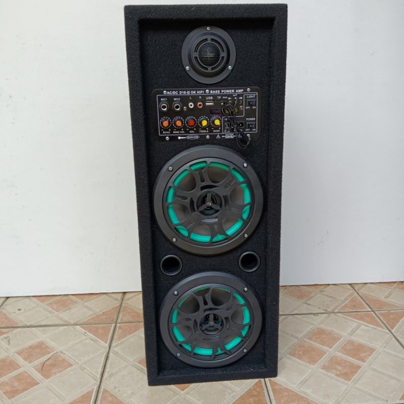 Spiker Aktif 6 Inch Bass Gler Istimewa Doble Subwoofer Speaker Karoke Bluetooth D10 Display Power Am