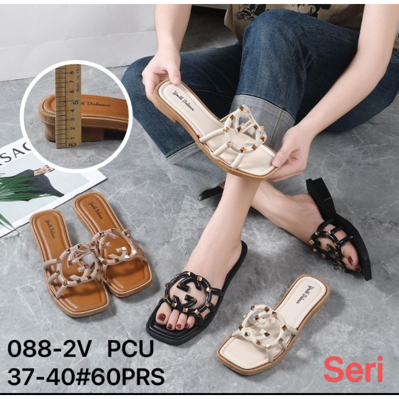 Sandal Jelly Selop Wanita Motif Duri GUCC1 Import Terbaru 088