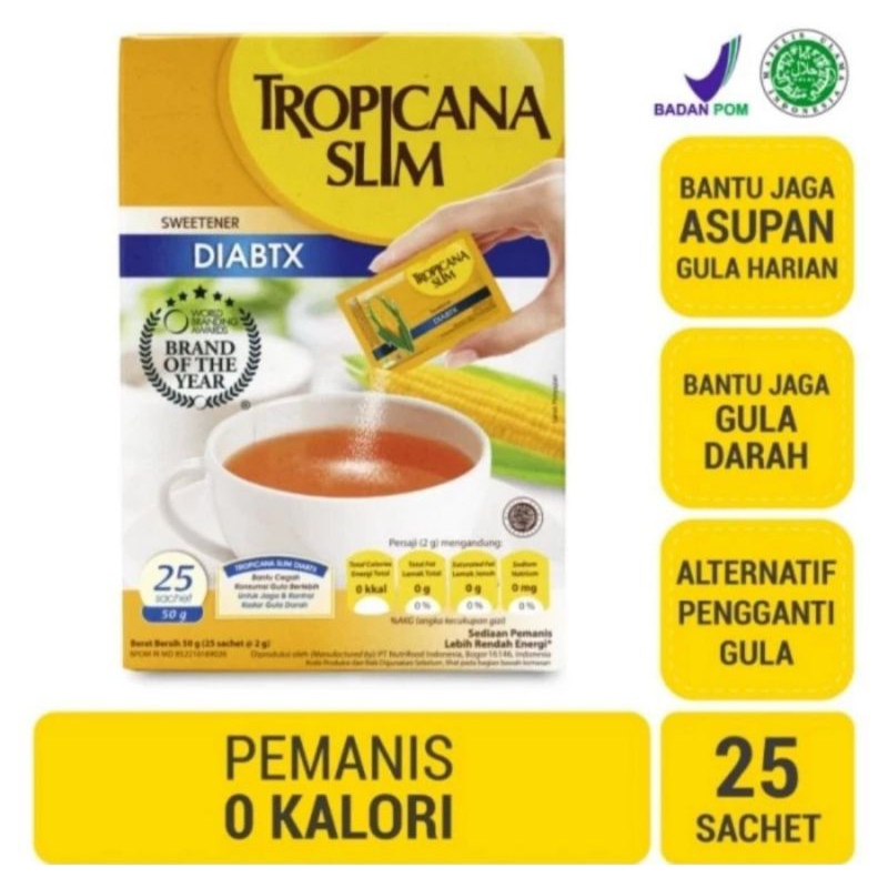 

Gula Tropicana Slim Diabtx Box 25 Sachet / Promo Murah Gula