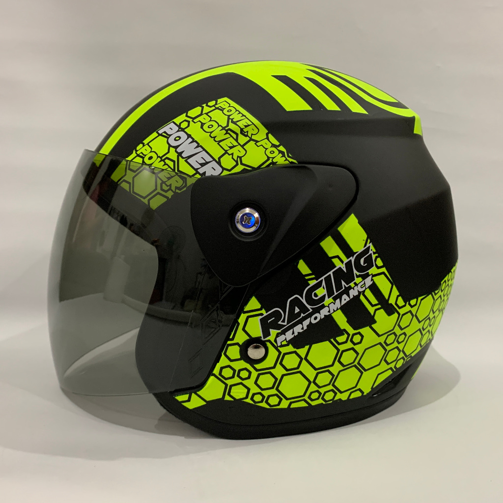 Helm Nuvo Racing Kuning Doff Performance SNI Dewasa - satu Kaca - Single Visor Helem Helmet BXP Evo