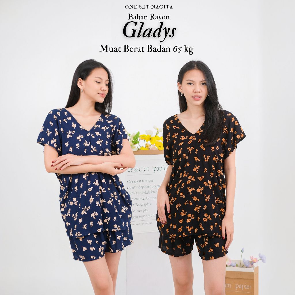 Setelan Nagita Motif Gladys Bahan Rayon Premium