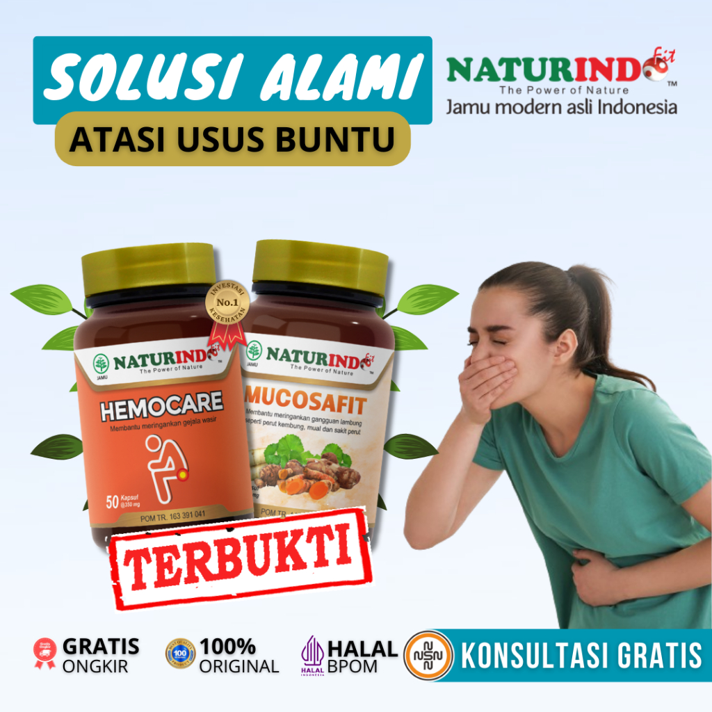 OBAT USUS BUNTU RADANG USUS SULIT BAB TANPA OPERASI HERBAL ALAMI NATURINDO
