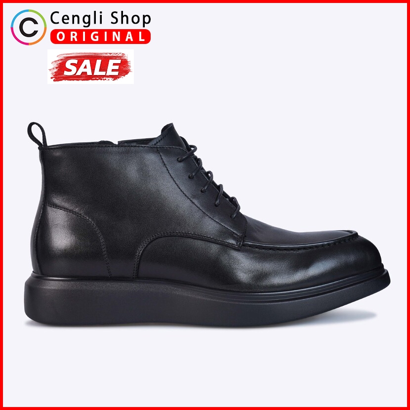 EVERBEST SEPATU BOOT PRIA ORIGINAL KULIT ASLI ORI BOOTS FORMAL CASUAL KASUAL BRANDED TERBARU HITAM E