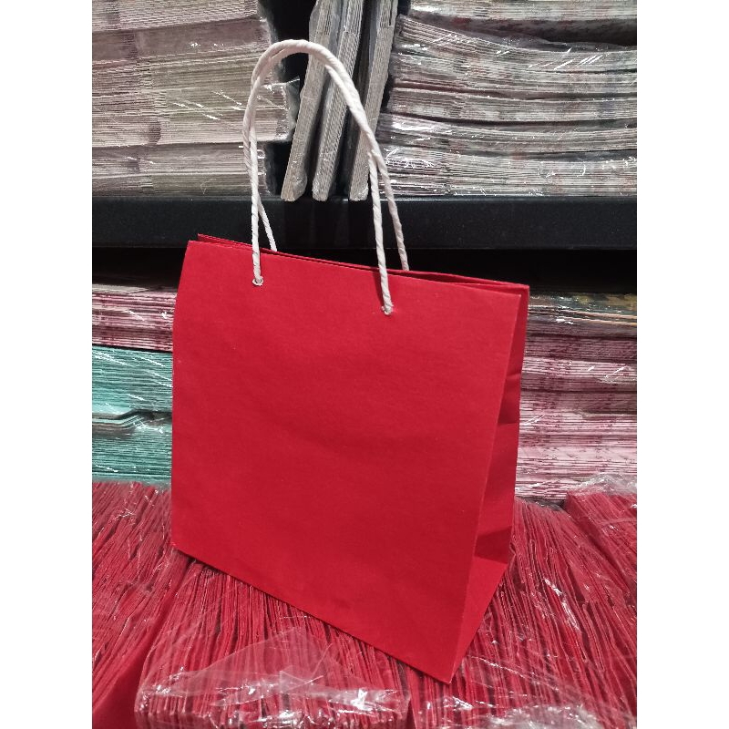 

Paperbag 20*10*20cm 10pcs Red free hangtag