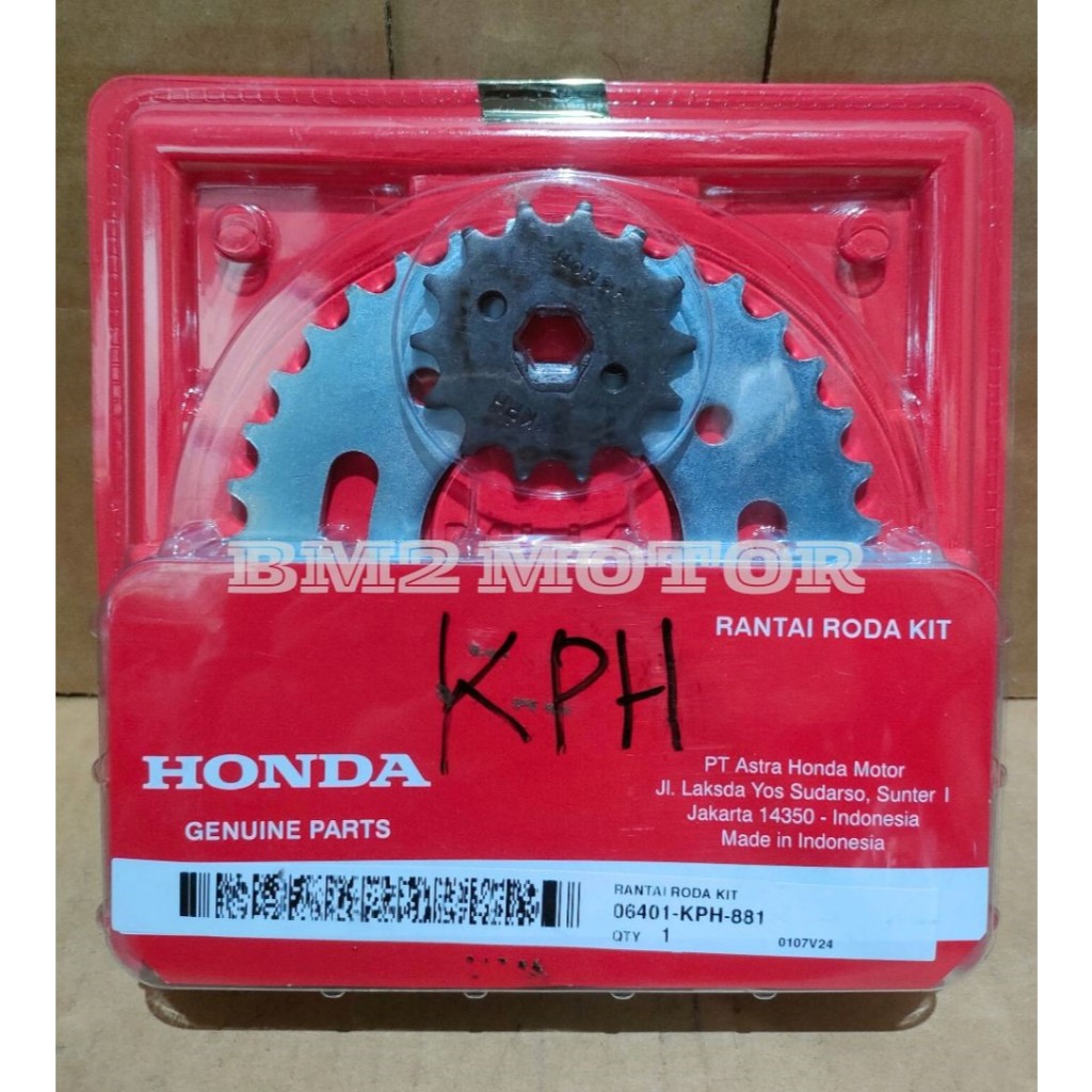 GEAR SET+RANTAI HONDA 06401KPH881 KARISMA & SUPRA X 125/ 100% ORIGINAL HONDA 06401KPH881