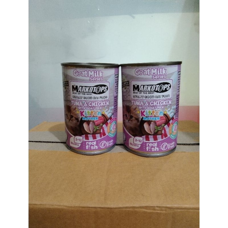 markotops kaleng tuna & chiken kitten ( 24 kaleng × 400gr ) kitten