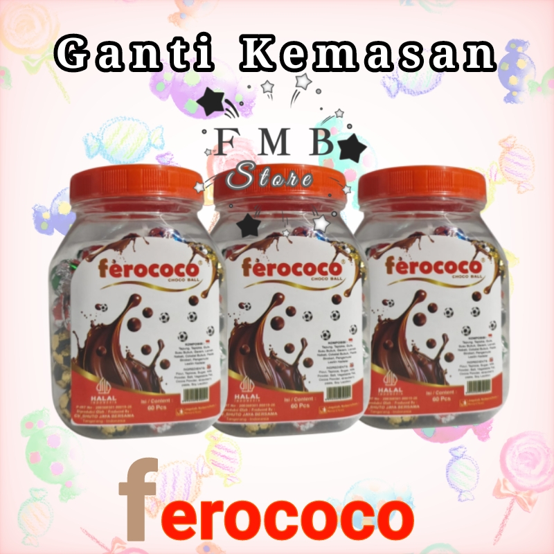 

FEROCOCO Ball Coklat Bola Isi 60pcs Kemasan Toples