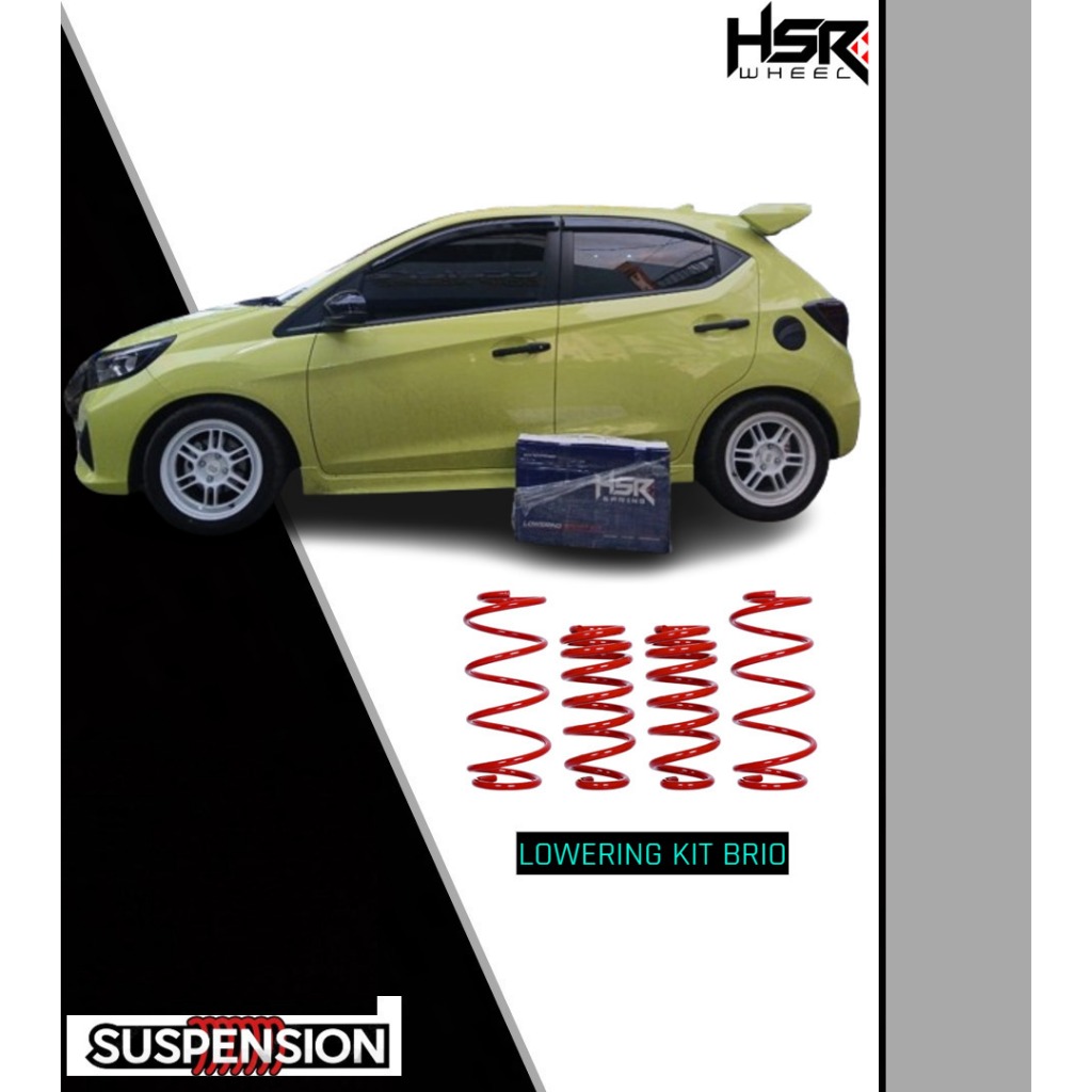 Lowering Kit Brio - Per Ceper Spring Lowering Kit Honda Brio Merk Hsr - Merah