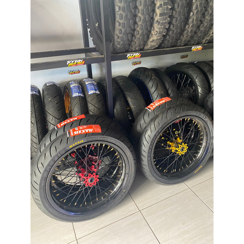 roda supermoto crf ukuran 250 300 ban maxxis
