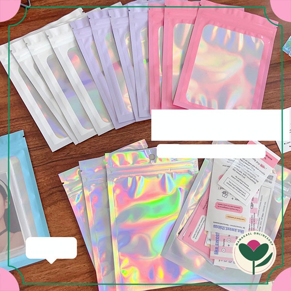 

Hologram ziplock plastik photo card packing lomo card kantong mini packing aksesoris MK1755