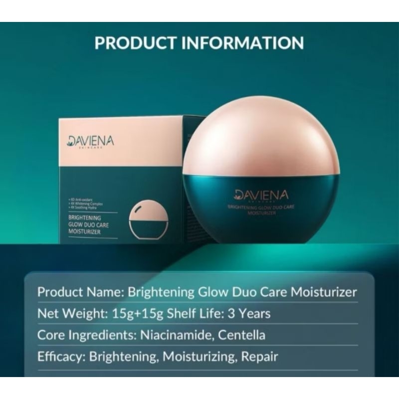 DAVIENA SKINCARE MOISTURIZER DUO CARE GLOW