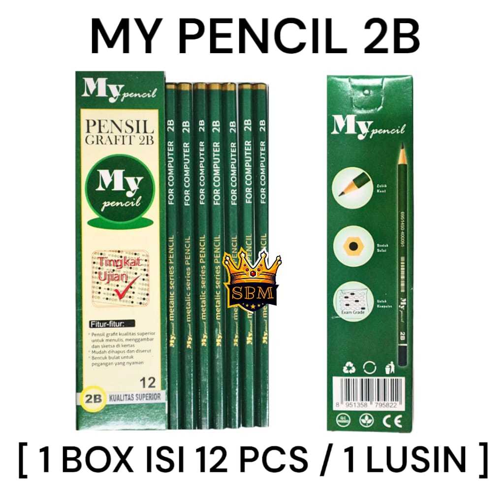 

SBM ~ Pencil 2B Hijau Murah / Pensil Kayu MyPencil Komputer [ISI 12 PCS]