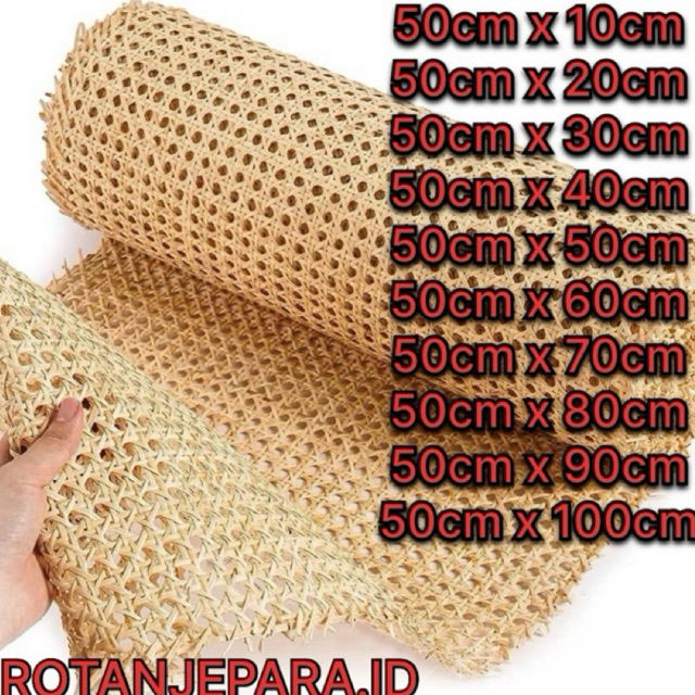 ROTAN ANYAMAN LEMBARAN ALAMI ROTAN MOTIF MOTOERO WEBBING RATTAN CANE ORIGINAL