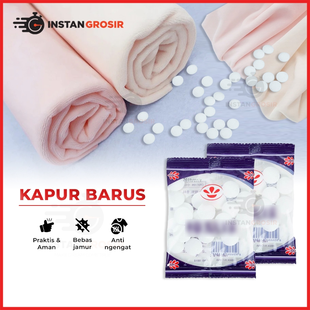 Kapur barus lemari baju kamper putih anti ngengat bebas jamur penghilang bau sepatu anti kecoa seran