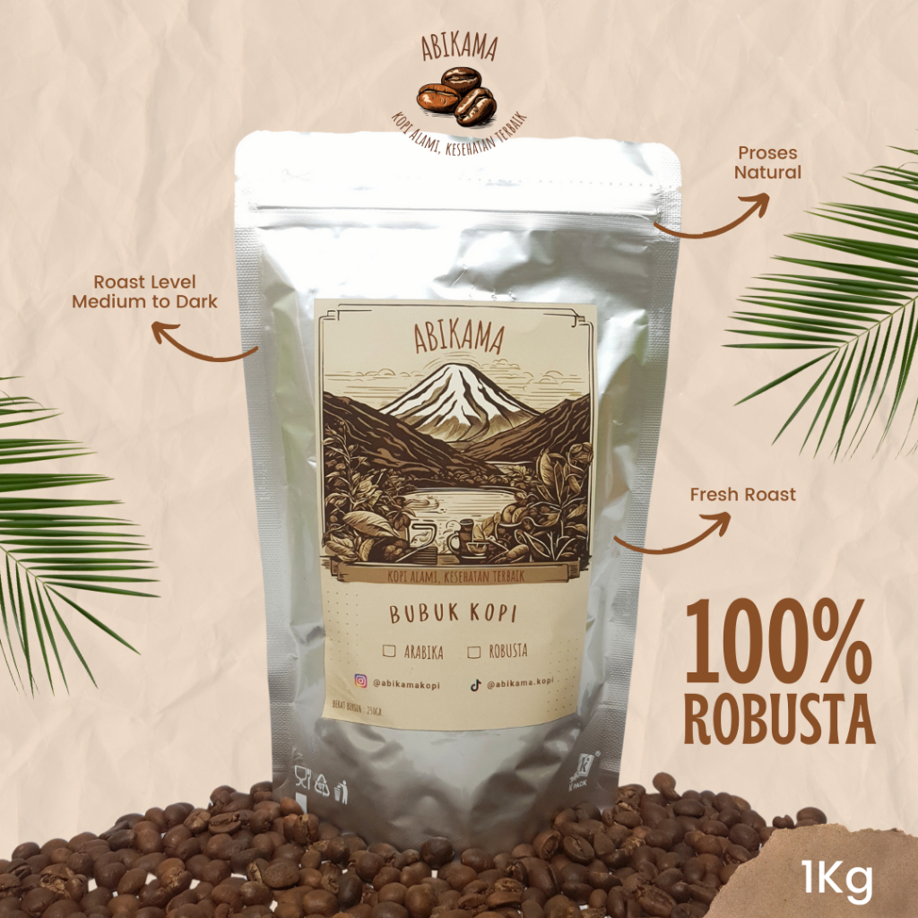 

KOPI ROBUSTA NATURAL JAWA BARAT 1KG | ABIKAMA KOPI (BIJI/BUBUK)