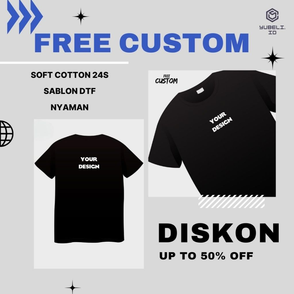 Kaos Custom | Custom Tulisan | Custom Nama | Custom Design | Custom Logo | Custom Gambar | Kaos Sabl
