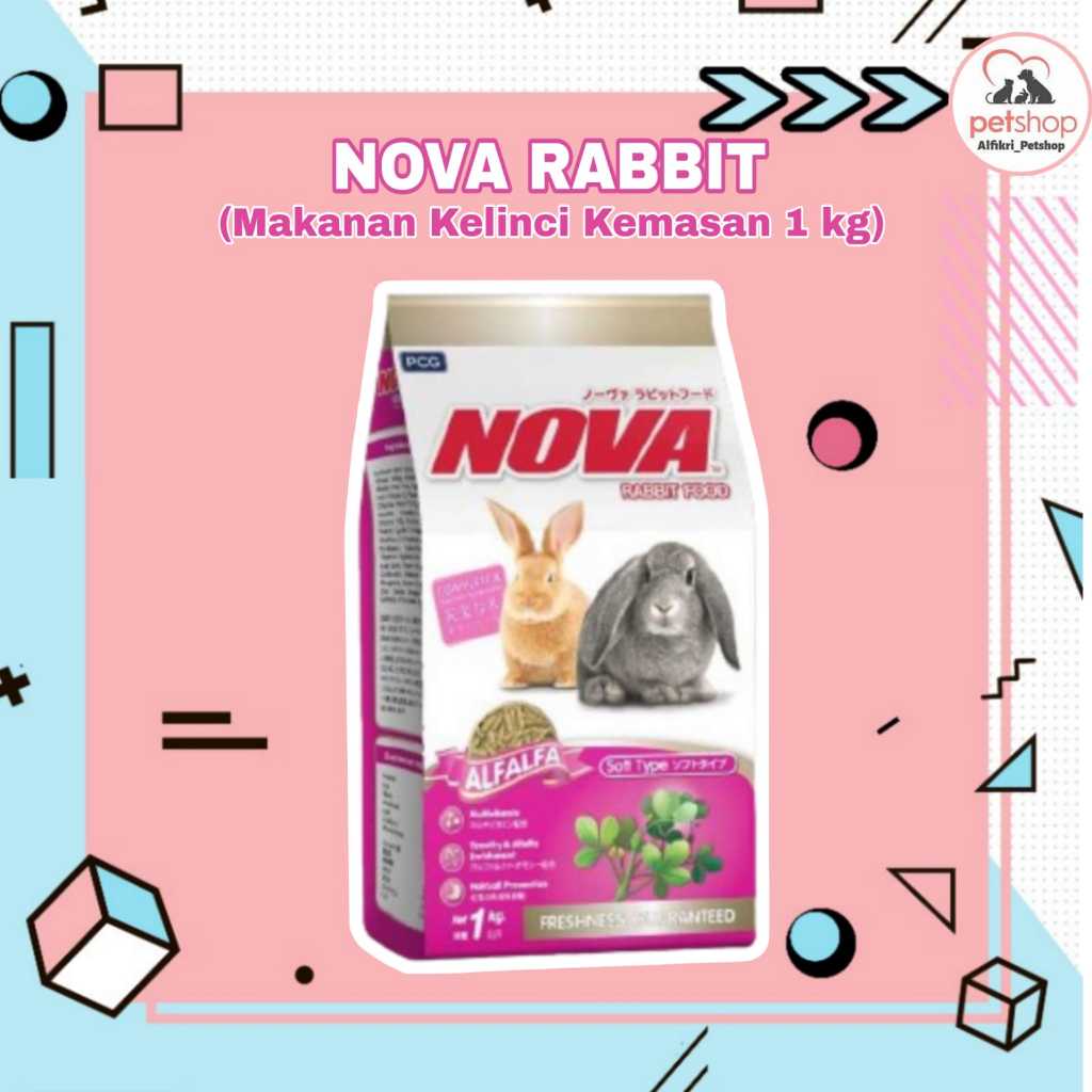 Makanan Kelinci Nova Pakan Kelinci NOVA Rabbit Food FRESHPACK ALFAFA 1KG
