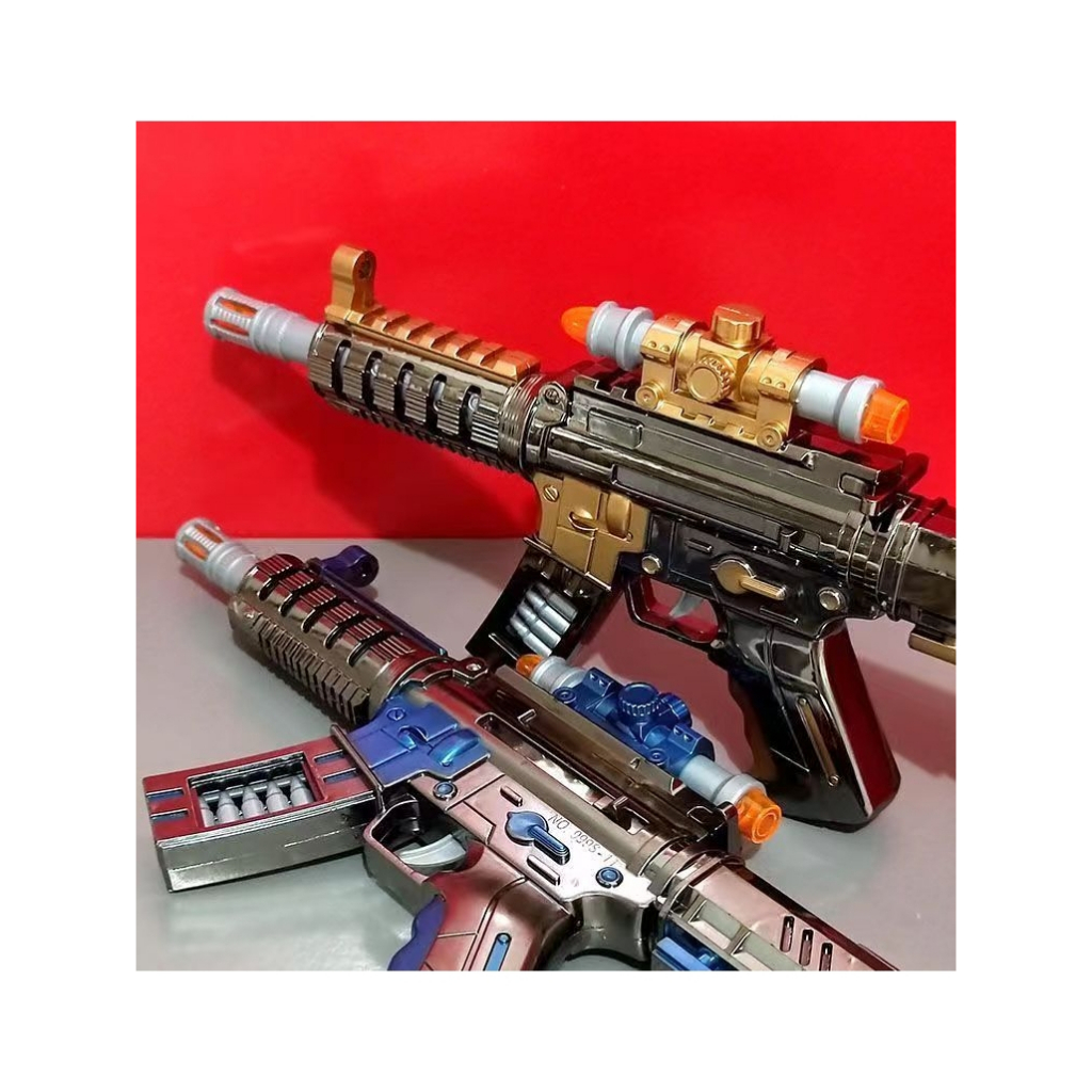 Mainan, senapan anak, penembakan getaran, lampu suara musik, sinar laser, hadiah