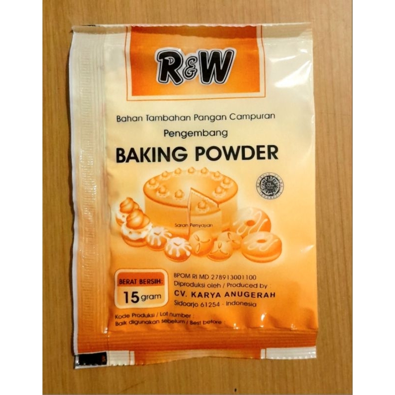 

R&W baking powder | bahan tambahan pangan campuran pengembang | baking powder bubuk 15 gr